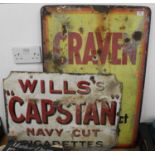 A Will's Capstan Navy Cut cigarettes enamelled advertising sign, 46 x 51cm; together with one
