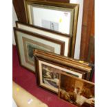 Assorted prints, to include steel engravings, monochrome examples etc