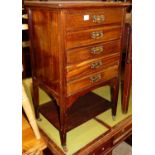 An Edwardian mahogany five drawer music chest, with platform undertier, w.51.5cm