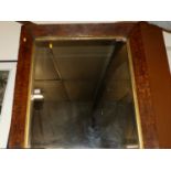 A Victorian burr oak framed rectangular wall mirror, 93x81cm