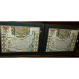 After George Humble - pair of reproduction county maps of Suffolk, each 38x51cm