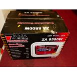 A Zana Professional ZA8500W gasoline generator, new model 2020, appears unused and boxed