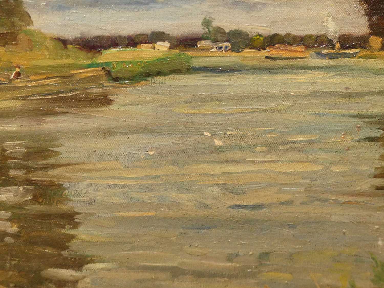 Donald Henry Floyd (1892-1965) - river scene in summer, oil on canvas, signed lower left, 50x60cm - Image 3 of 5