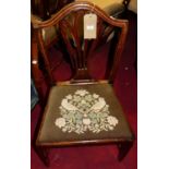 A set of four 19th century mahogany Hepplewhite style dining chairs (3+1), together with a pair of