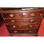 A late 18th century mahogany chest of two short over three long graduated drawers, width 95.5cm