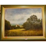 Robert J Gould - Doune Castle, Scotland, oil on canvas, signed lower right, 44x60cm