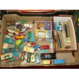 A box of various loose playworn diecast vehicles, to include Corgi Juniors examples