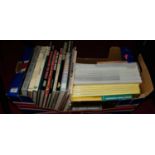 A box of mostly truck related books, to include five German textbooks and ten heavy Torque books (