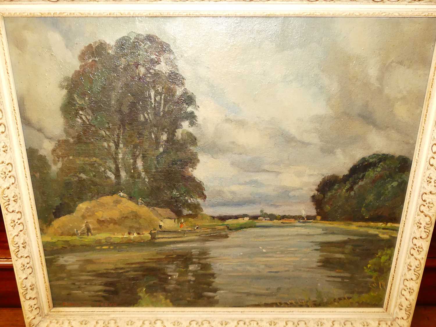 Donald Henry Floyd (1892-1965) - river scene in summer, oil on canvas, signed lower left, 50x60cm - Image 2 of 5