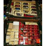 Two boxes of various Matchbox Models of Yesteryear, straw box and red box issues (approx 65)