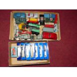 Two small boxes containing seven boxed lifeboat models; together with various loose playworn diecast