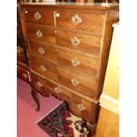 An early 20th century mahogany chest on stand, in the George II style, the upper section having