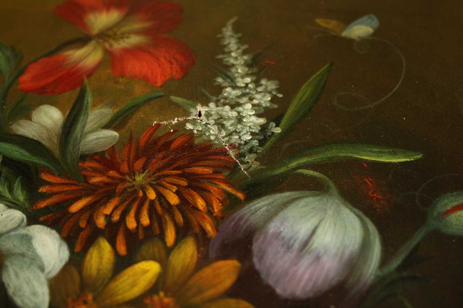 L Bois - Still life with flowers in a vase, oil on canvas, signed lower right, 43x34cm - Image 4 of 7