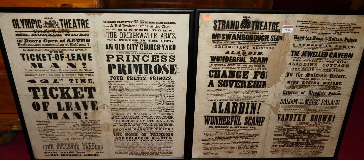 The Strand Theatre advertising poster print from Monday April 8th 1861, 50x50cm, in modern glazed