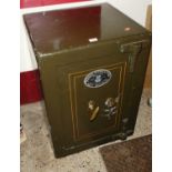 An early 20th century painted cast iron floor safe by Samuel Withers & Co Ltd of West Bromwich,