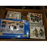 A large box of mainly Airfix kits, to include 1:32 scale MiG 15 by Trumpeter, Tamiya 1:35 scale