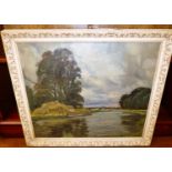 Donald Henry Floyd (1892-1965) - river scene in summer, oil on canvas, signed lower left, 50x60cm