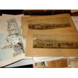 A folio of watercolours, prints and drawings, to include David Shepherd print