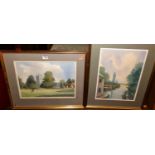 Angela Stones - Dedham Church, Suffolk, watercolour, signed lower left, 26x36cm, and one other by