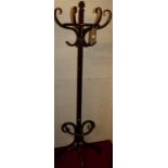 An early 20th century bentwood demi-lune hat/stick stand, height 200cm