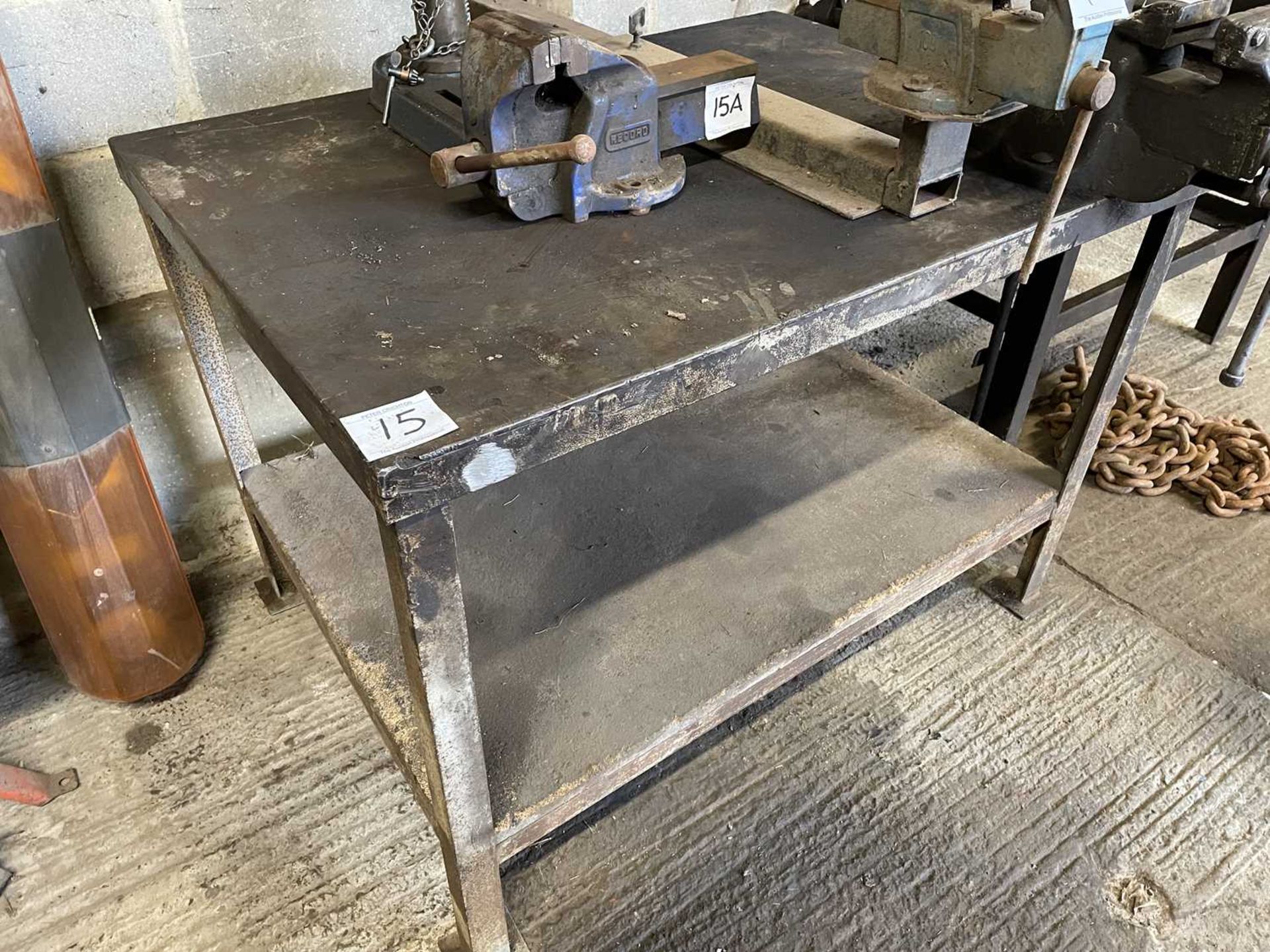 Metal Workbench with Vice & Drill