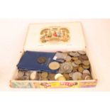 A collection of miscellaneous coins and banknotes, to include a 1948 half crown, 1901 penny, 1977