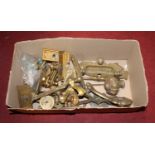 A box of miscellaneous door furniture to include letterbox, knocker, fingerplates and handles