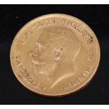 A George V gold half sovereign, 1912