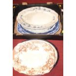 An early 20th century Royal Worcester vitreous transfer printed meat plate pattern No. 5491,