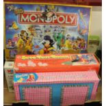 One box of mixed board games to include Disney Monopoly, Cluedo and others