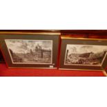 After Piranesi - Vedutta di Piazza di Spagna, reproduction monochrome engraving; and one other, each