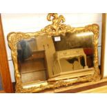 A gilt metal framed rectangular wall mirror 43x53cm