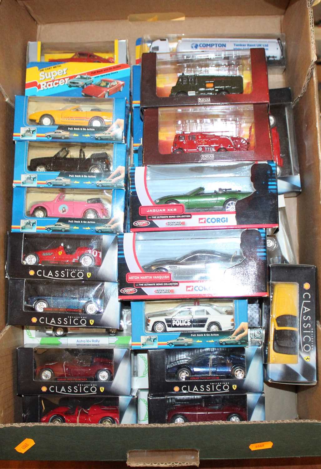 One tray containing a quantity of mainly modern release diecasts, to include Corgi Toys James Bond