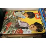 Two original wooden Lego System box sets containing a quantity of various building blocks, also with