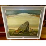 Charles Williams - rocks and seaweed, oil on millboard, signed lower left, 50x55cm