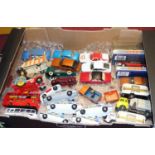 One tray of mixed loose and boxed diecast to include Corgi Toys, Dinky by Matchbox and others,