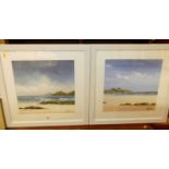 Allan Morgan - Coastal afternoon, pair prints, each 43x43cm