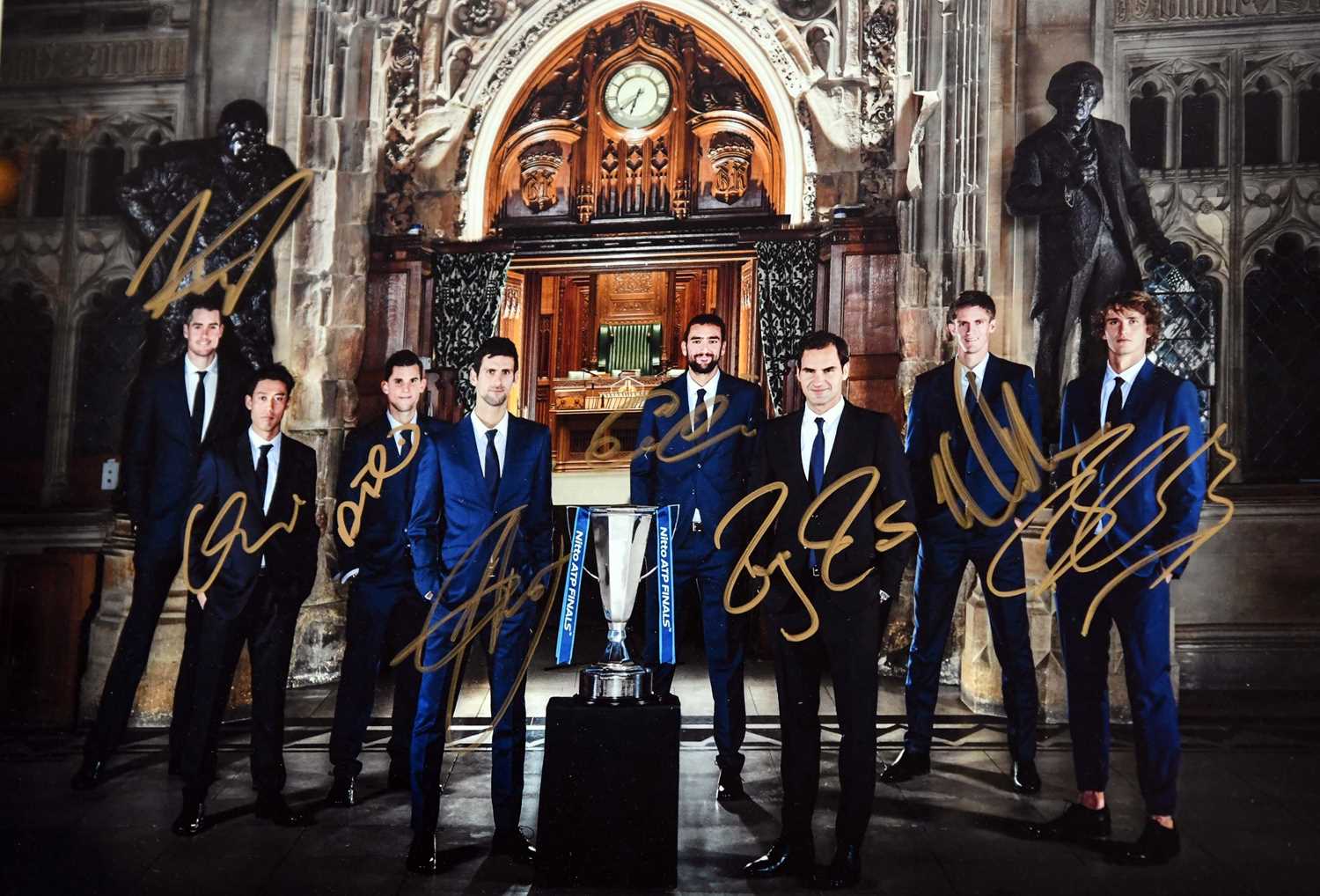 2018 ATP Tour World Tour Finalists: Framed photograph signed by all 8 players A highly remarkable