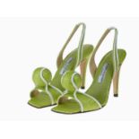 ATELIER JOSEPH AZAGURY BESPOKE NAOMI TENNIS BALL DETAIL, SLINGBACK SANDLE Step out in style with a