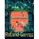 Roland-Garros: French Open Poster 2020 signed by the artist Pierre Seinturier with 2 beautifully