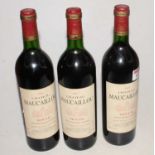 Château Maucaillou, 1993, Moulis, three bottles
