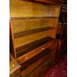 A large 1930s oak Globe Wernicke style five-tier stacking bookcase (lacking glazed doors), w.129cm