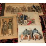 Assorted circa 1830 satirical coloured engravings as published by T McLean of The Haymarket,