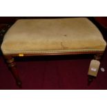 A mahogany and draylon upholstered dressing stool, w.67cm