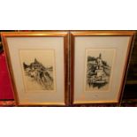 Andrew Affleck - Lakeside Retreats, pair, etchings, each pencil signed to the margins, 35x19cm