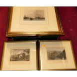 A collection of topographical colour mezzotints to include various British castles, together with