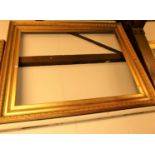 A mid-19th century giltwood and gesso picture frame, being lappet moulded, rebate dimensions 92 x