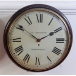 A George III mahogany cased wall clock, having a convex white enamel dial, signed W Leggett