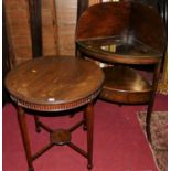 An Edwardian mahogany circular occasional table, dia.68cm; together with an early 19th century