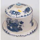 A Mason's ironstone cheese dome and cover, transfer decorated in the Fruit Basket pattern, h.